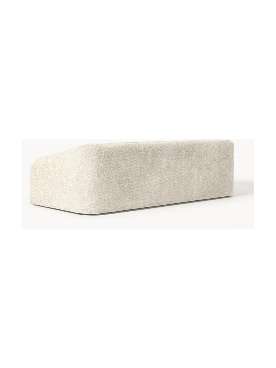 Rozkládací pohovka z plyšového bouclé Eliot (3místná), Tlumeně bílá, Š 230 cm, D 100 cm