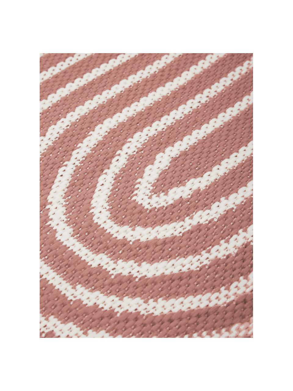 Tapis coureur d'extérieur corail Arches, 86 % polypropylène, 14 % polyester, Rouge, blanc, larg. 80 x long. 250 cm