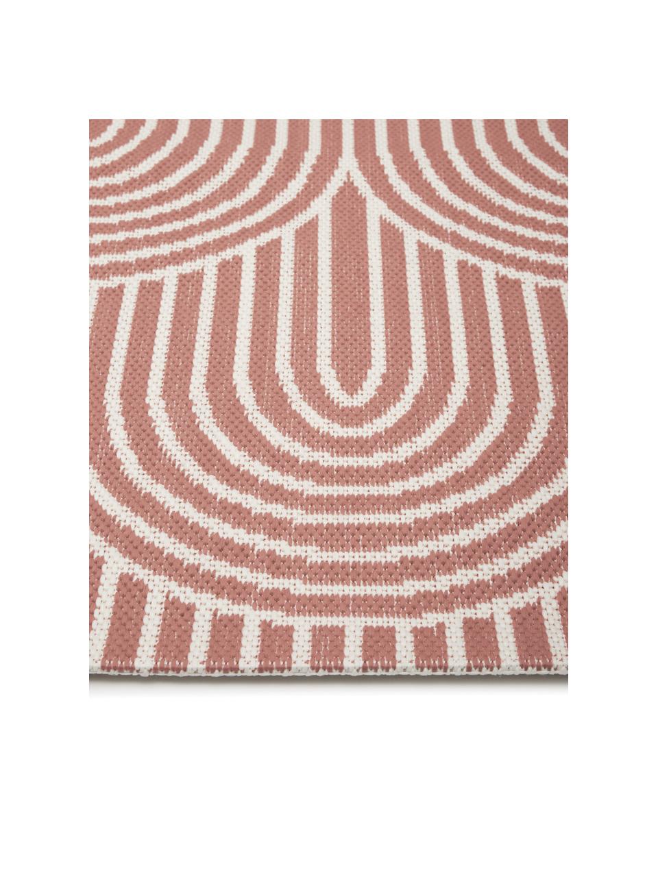 Tapis coureur d'extérieur corail Arches, 86 % polypropylène, 14 % polyester, Rouge, blanc, larg. 80 x long. 250 cm