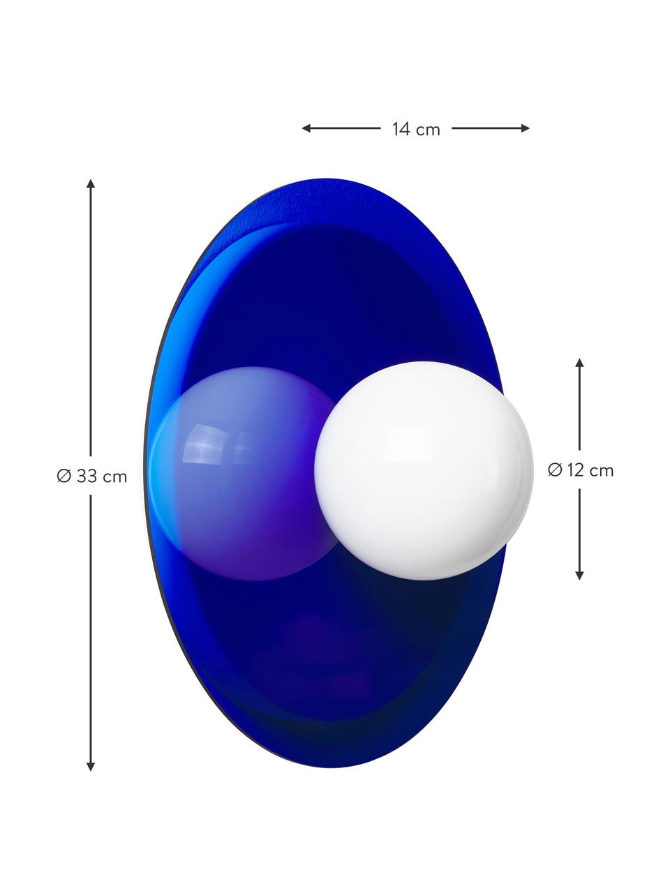 Nástěnné/stropní svítidlo Starling, Bílá, modrá, Ø 33 cm, H 14 cm