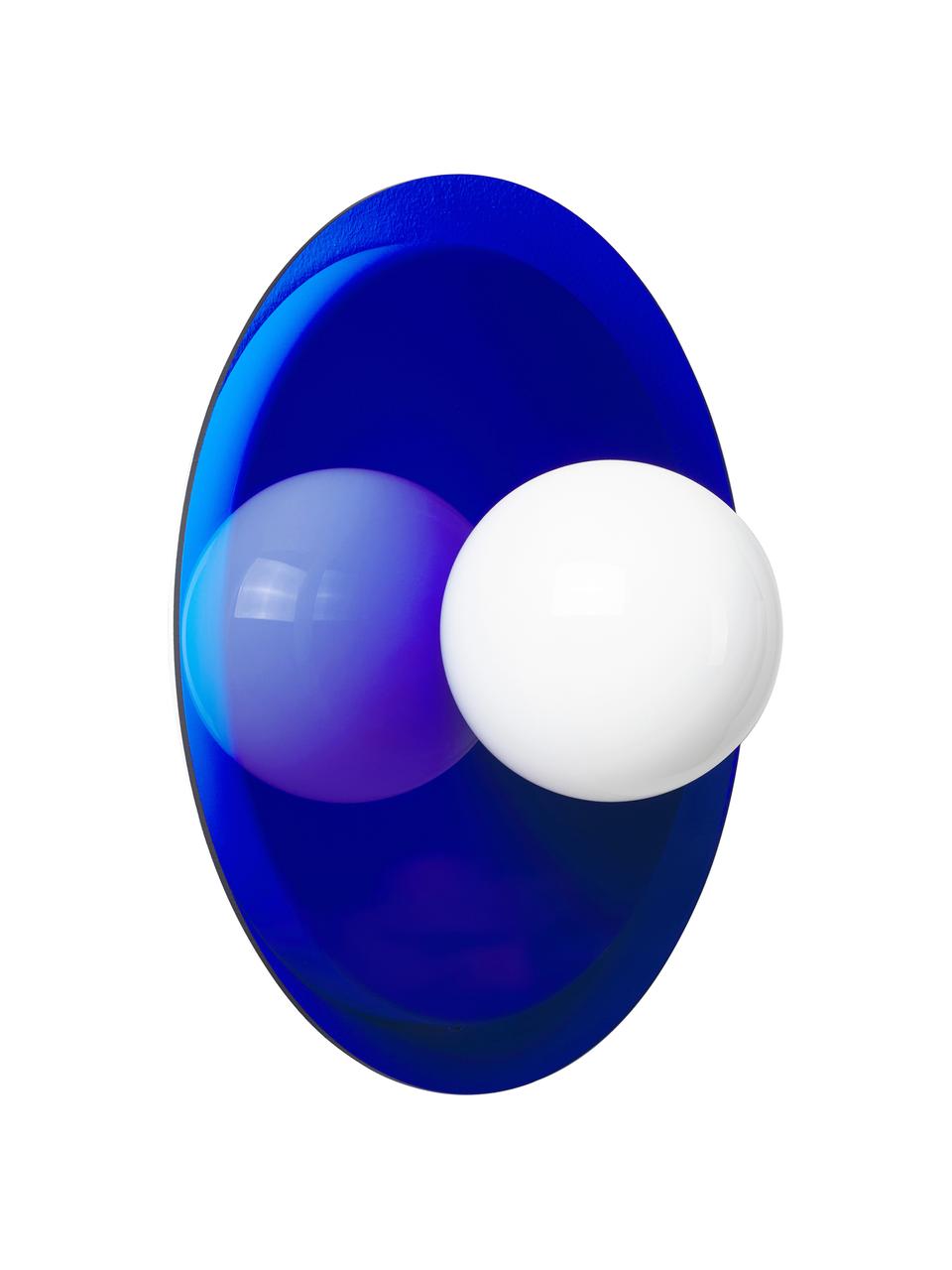 Lampada da parete e soffitto Starling, Paralume: vetro opale, Blu, bianco, Ø 33 x Prof. 14 cm