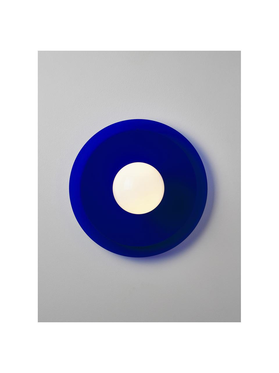 Lampada da parete e soffitto Starling, Paralume: vetro opale, Blu elettrico, bianco, Ø 33 x Prof. 14 cm