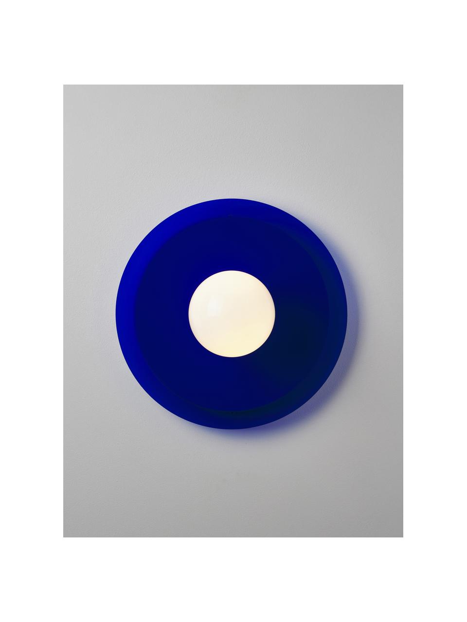 Wand- und Deckenleuchte Starling, Lampenschirm: Opalglas, Royalblau, Weiss, Ø 33 x T 14 cm
