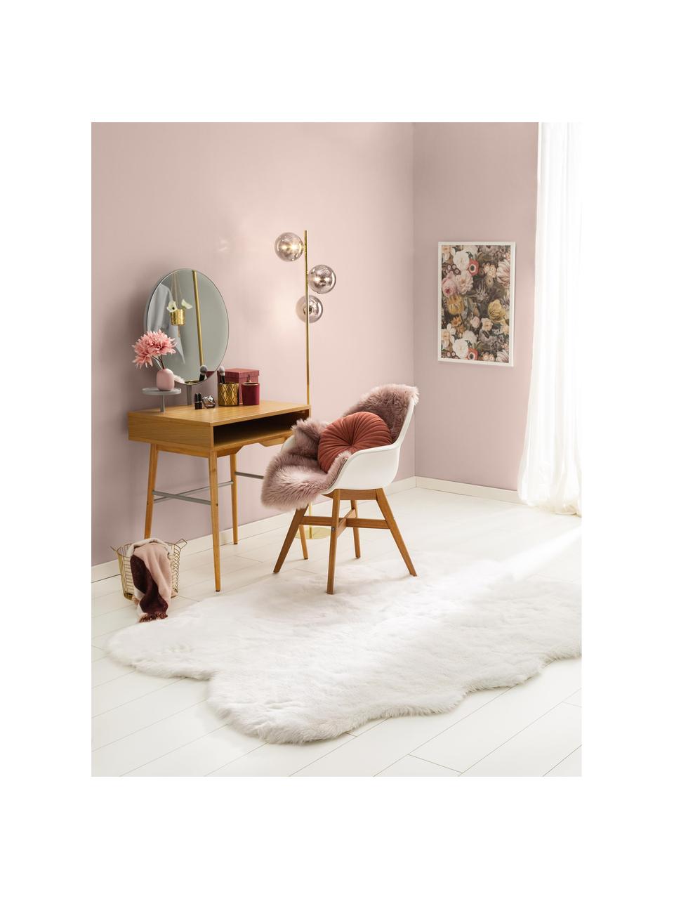 Flauschiger Kunstfell-Teppich Elmo in Weiß, glatt, Flor: 50% Acryl, 50% Polyester, Weiß, B 140 x L 200 cm (Größe S)