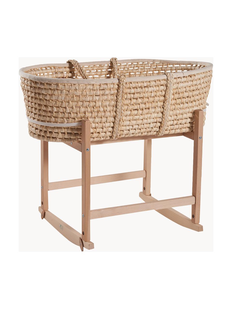 Support de panier pour bébé en bois Moses, Bois de hêtre massif, Bois de hêtre, larg. 83 x haut. 50 cm