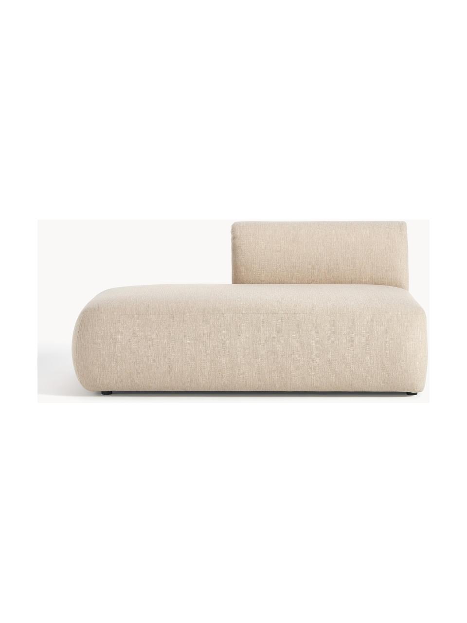 Chaise longue componibile Sofia, Rivestimento: 100% polipropilene Il riv, Struttura: legno di abete, truciolat, Piedini: plastica Il materiale uti, Tessuto beige chiaro, Larg. 159 x Prof. 103 cm, schienale a sinistra