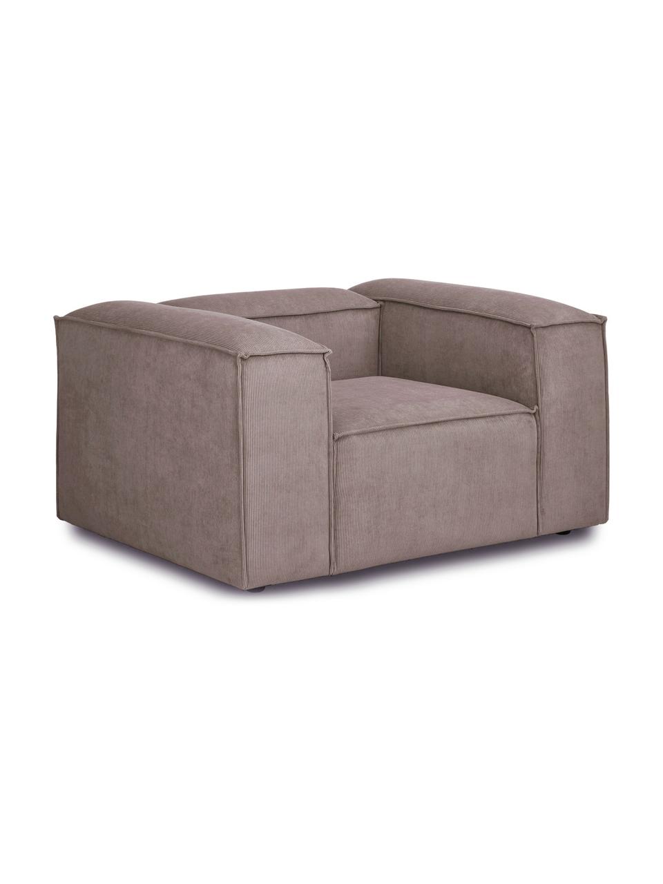 Fotel sztruksowy Lennon, Tapicerka: sztruks (92% poliester, 8, Stelaż: lite drewno sosnowe z cer, Nogi: tworzywo sztuczne, Brązowy sztruks, S 130 x G 101 cm