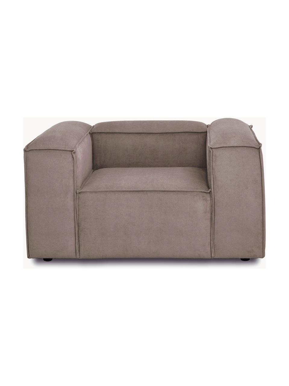 Fauteuil Lennon van corduroy, Bekleding: corduroy (92% polyester, , Frame: massief grenenhout, multi, Poten: kunststof Dit product is , Corduroy taupe, B 130 x H 101 cm