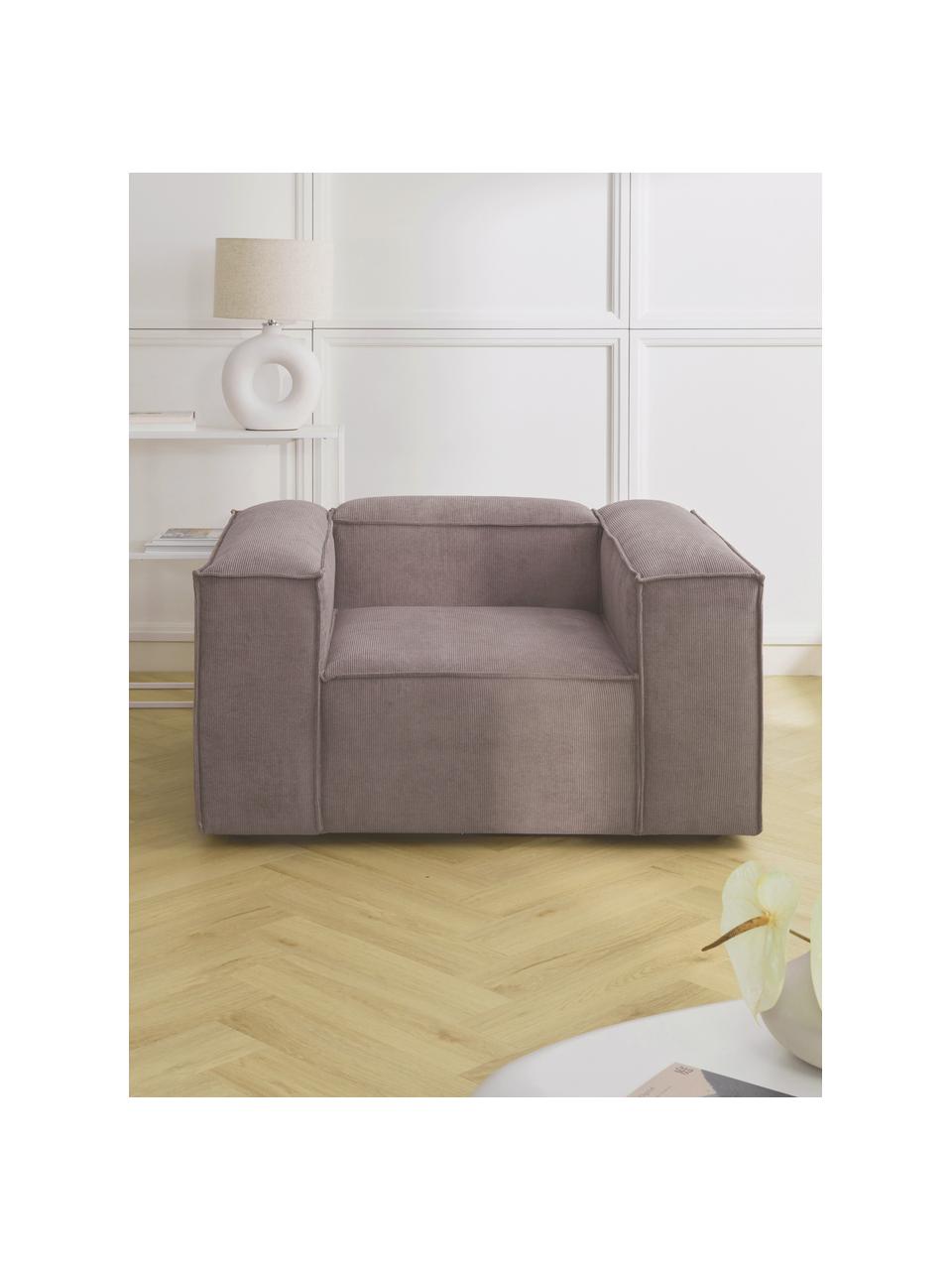 Sillón de pana Lennon, Tapizado: pana (92% poliéster, 8% p, Estructura: madera de pino y abeto ma, Patas: plástico. Este producto e, Pana gris pardo, An 130 x F 101 cm