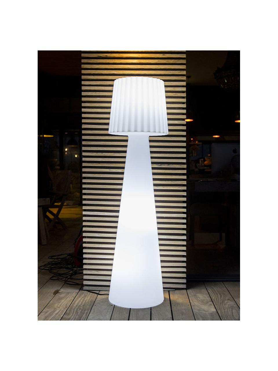 Lampada da terra da esterno con presa Lady, Lampada: polietilene, Bianco, Ø 38 x Alt. 150 cm