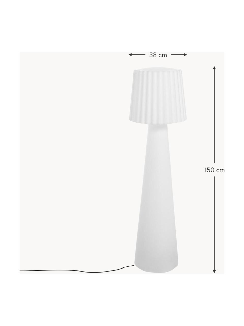 Lampada da terra da esterno con presa Lady, Lampada: polietilene, Bianco, Ø 38 x Alt. 150 cm