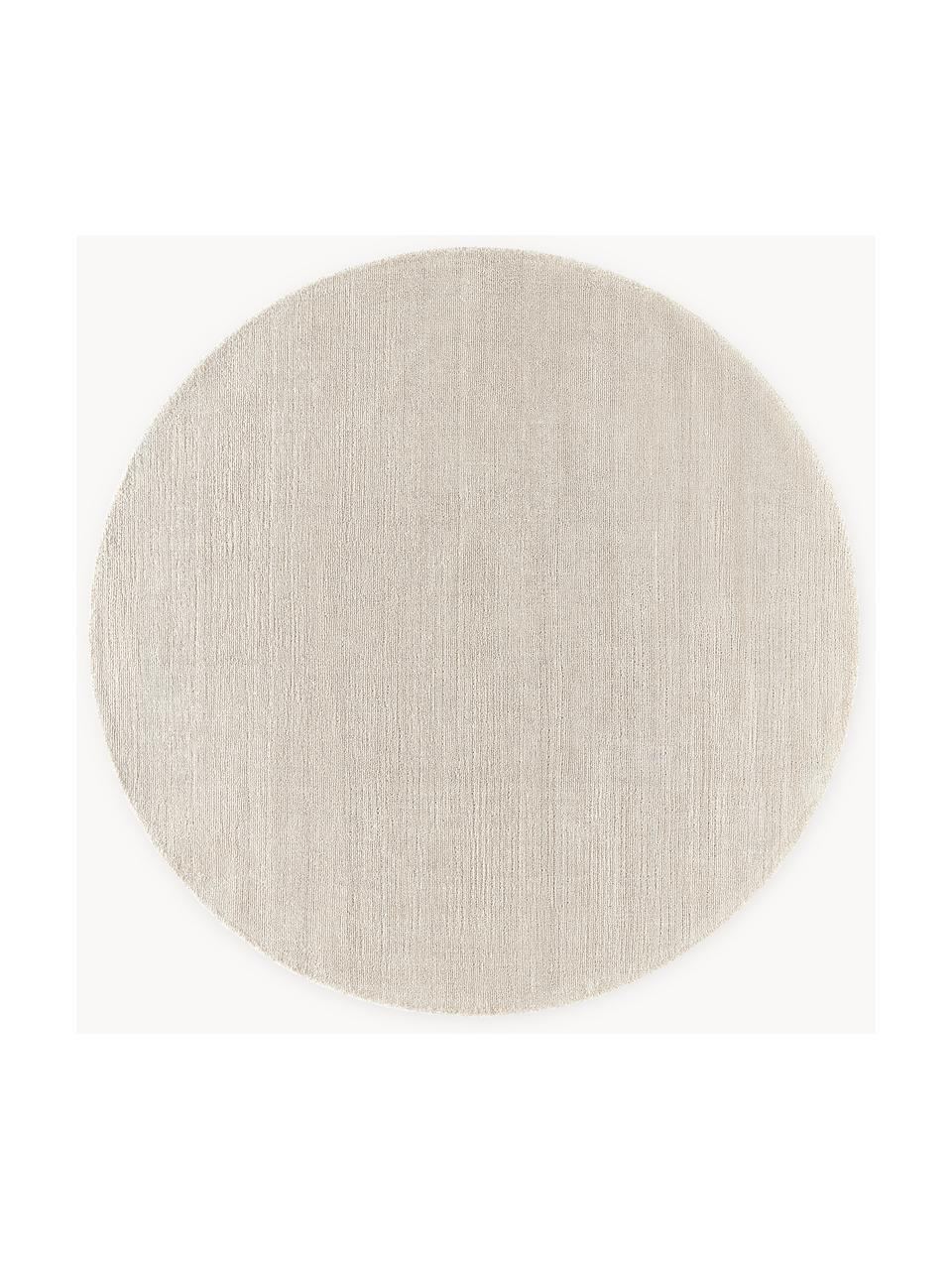 Handgeweven rond laagpolig vloerkleed Ainsley, 60% polyester, GRS-gecertificeerd
40% wol, Lichtbeige, Ø 120 cm (maat S)