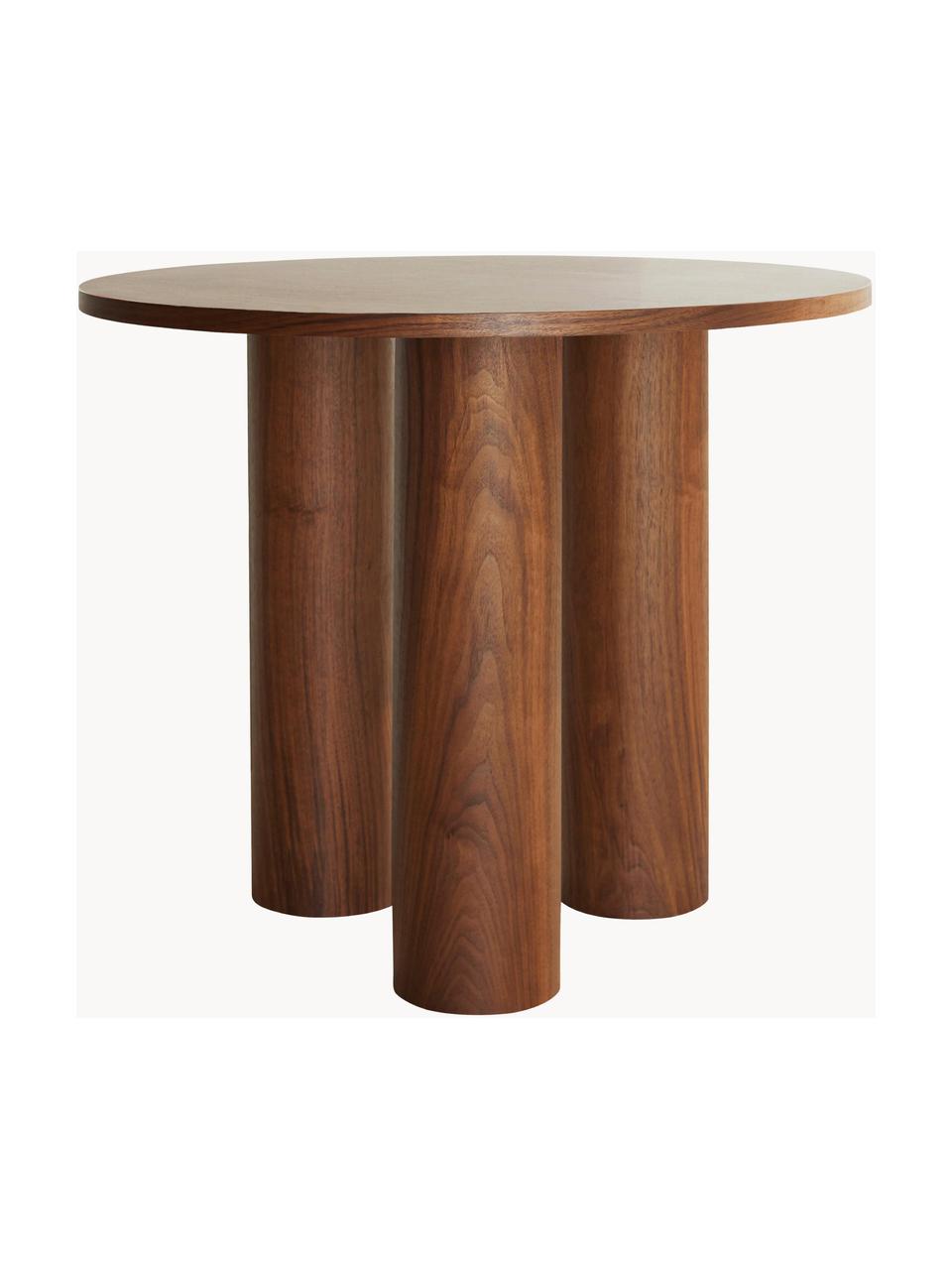 Mesa redonda Colette, Ø 90 cm, Tablero de fibras de densidad media (MDF), chapada en madera de nogal.

Este producto está hecho de madera de origen sostenible y con certificación FSC®., Madera de nogal, Ø 90 cm