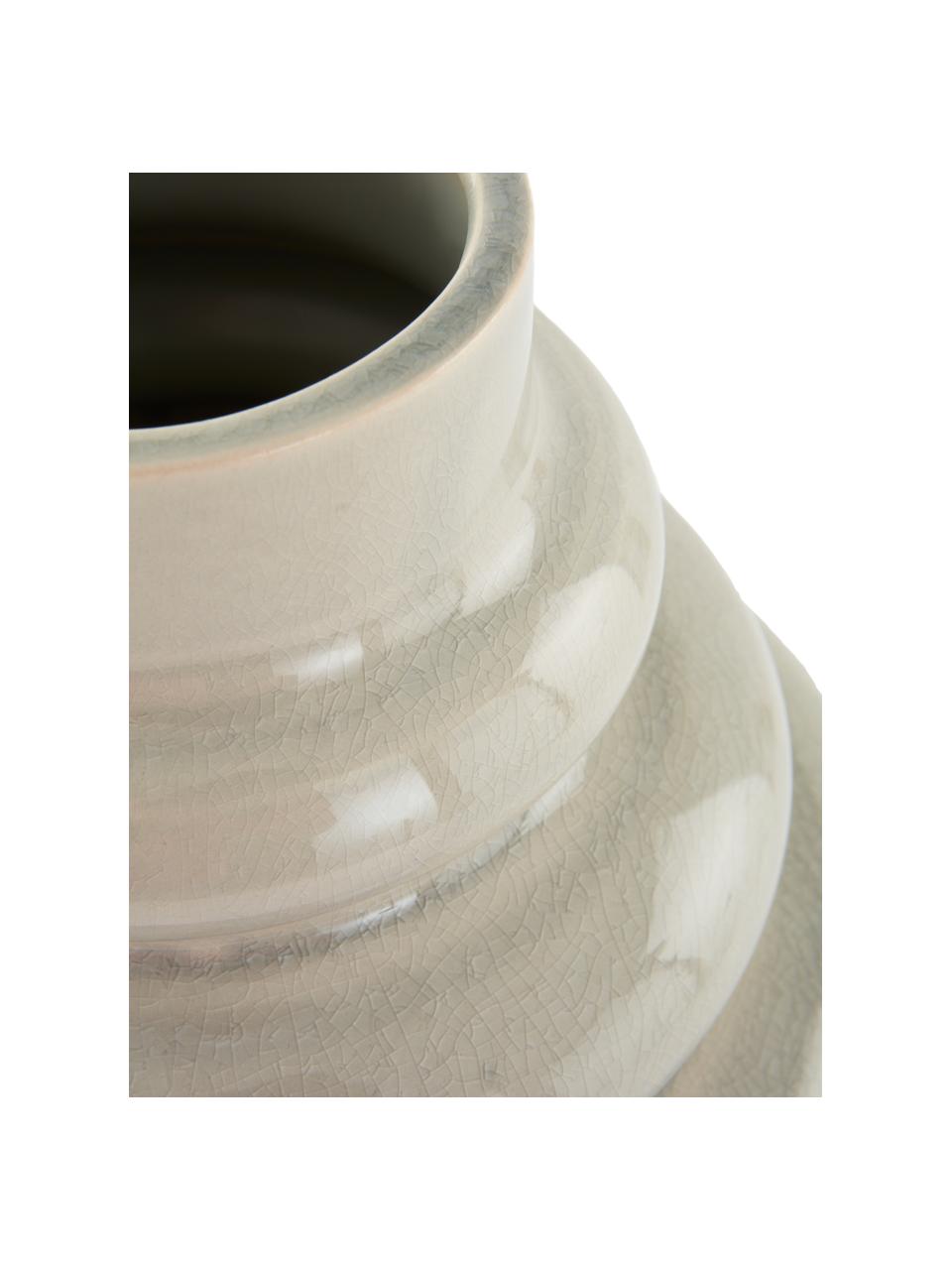 Vase design artisanal Viva, Céramique, Grège, Ø 25 x haut. 25 cm