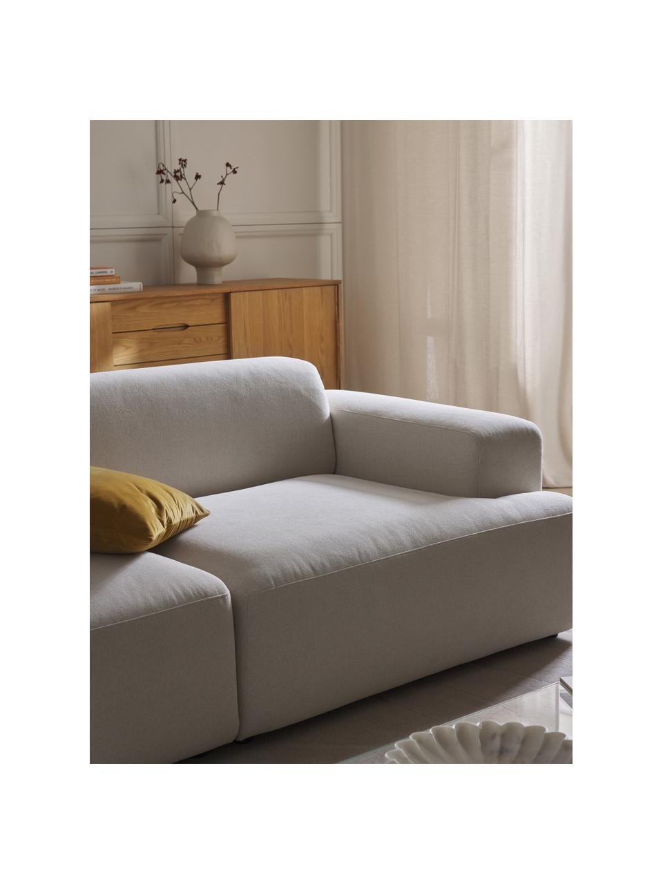 Divano 3 posti Melva, Rivestimento: 100% poliestere Con 115.0, Struttura: legno massiccio di pino e, Piedini: plastica, Tessuto bianco latte, Larg. 238 x Prof. 101 cm