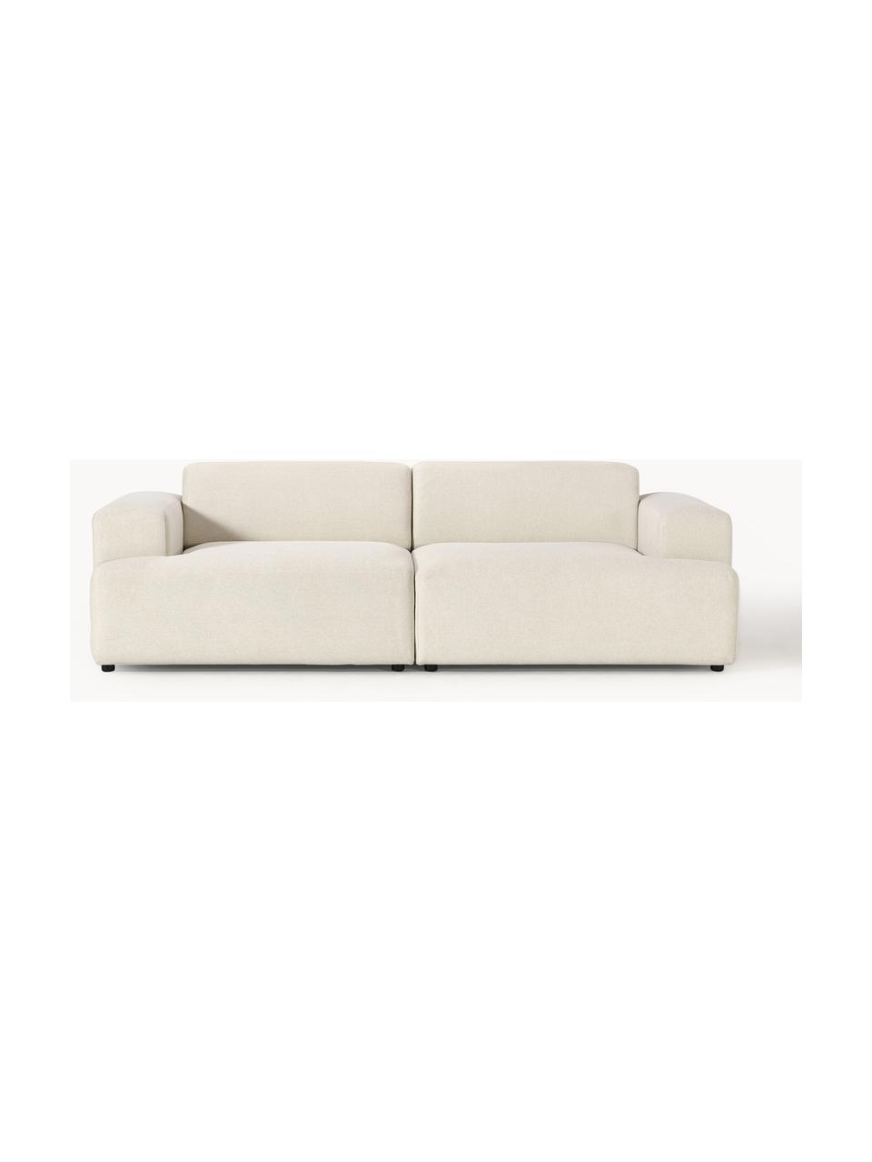 Divano 3 posti Melva, Rivestimento: 100% poliestere Con 115.0, Struttura: legno massiccio di pino e, Piedini: plastica Questo prodotto , Tessuto bianco latte, Larg. 238 x Prof. 101 cm