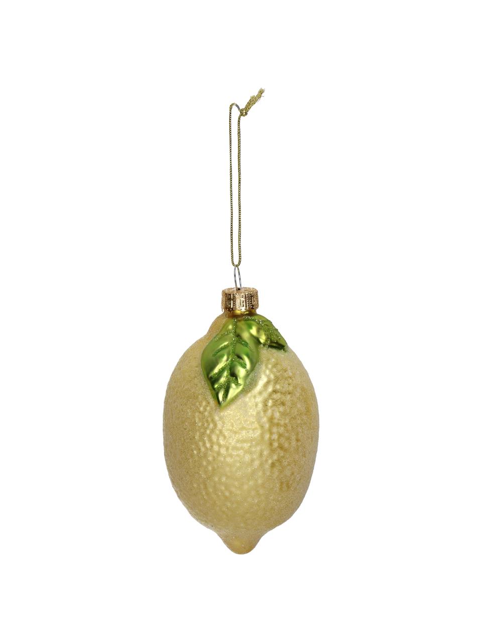 Adorno navideño Lemon, Vidrio, Amarillo, verde, Ø 5 x Al 8 cm
