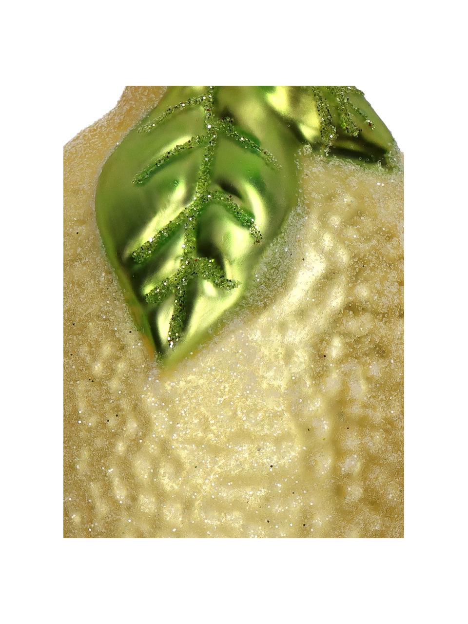 Adorno navideño Lemon, Vidrio, Amarillo, verde, Ø 5 x Al 8 cm
