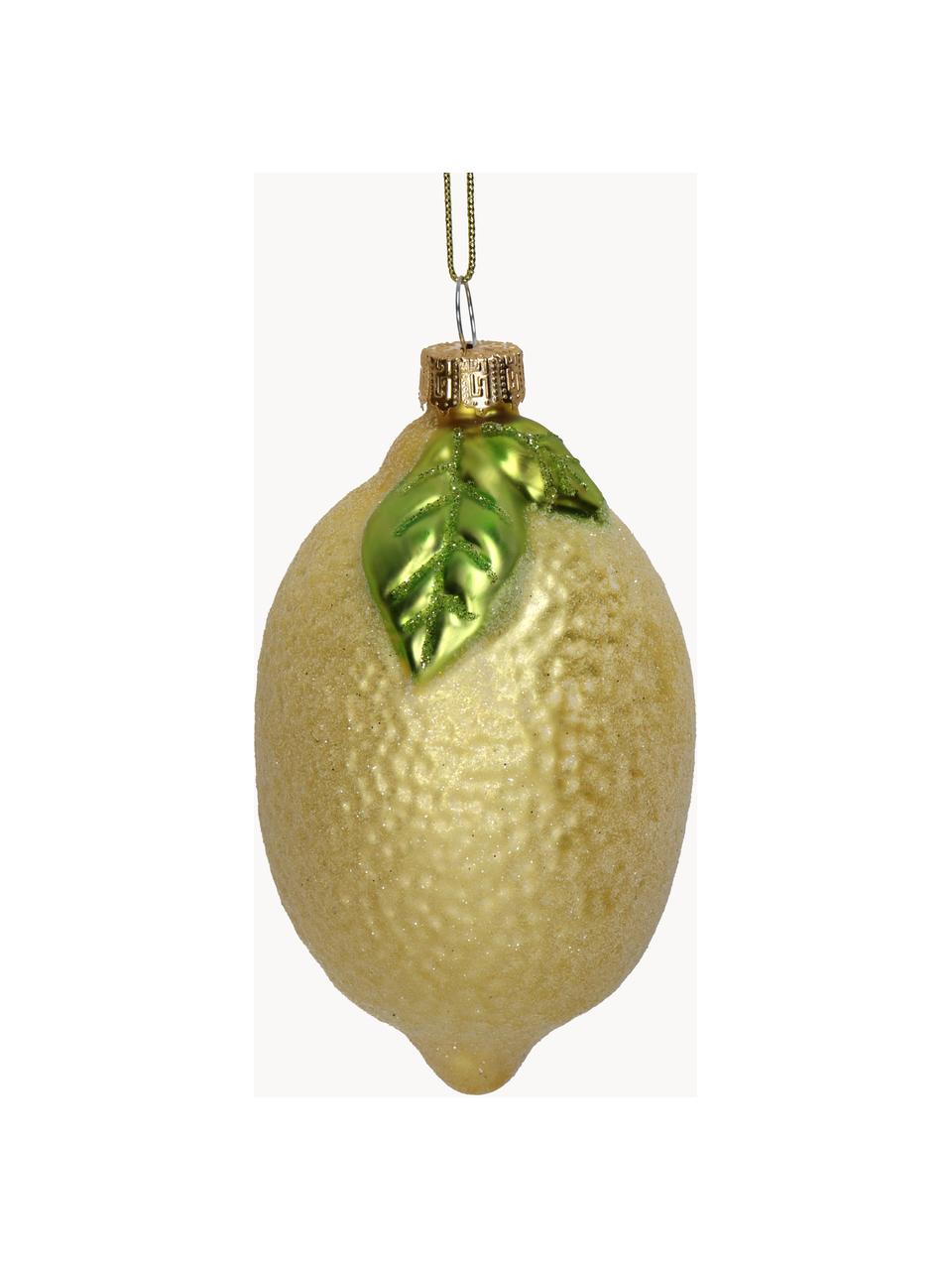 Adorno navideño Lemon, Vidrio, Amarillo, verde, Ø 5 x Al 8 cm