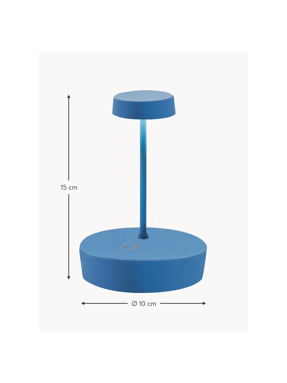 Lámpara de mesa LED móvil regulable Swap Mini, Lámpara: aluminio recubierto Cable, Azul, Ø 10 x Al 15 cm