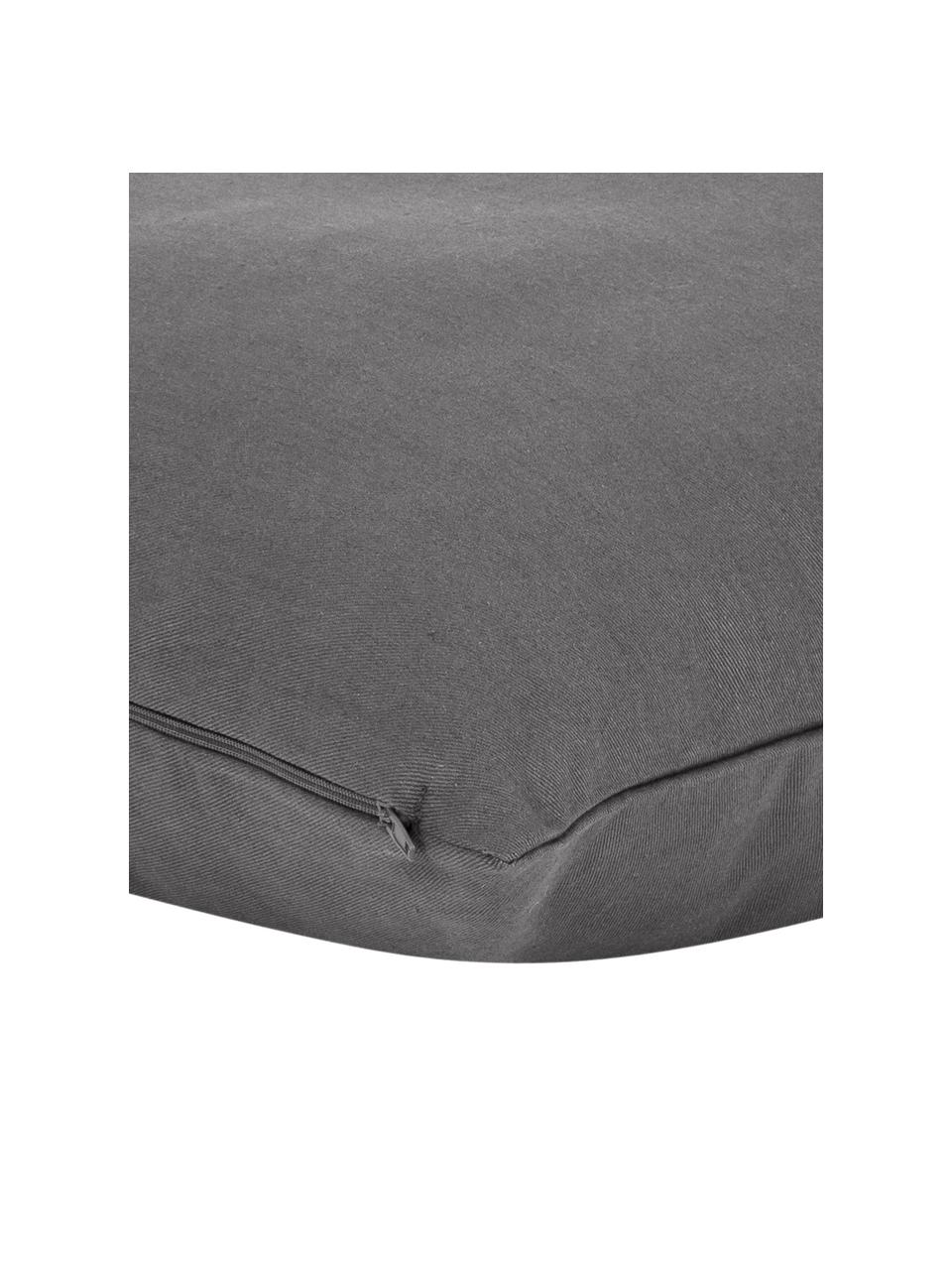 Housse de coussin rectangulaire coton gris foncé Mads, Gris foncé