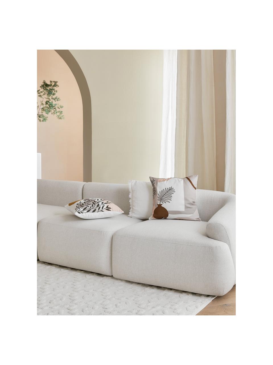 Housse de coussin 45x45 imprimé estival Silia, 100 % coton bio, certifié GOTS, Multicolore, larg. 45 x long. 45 cm