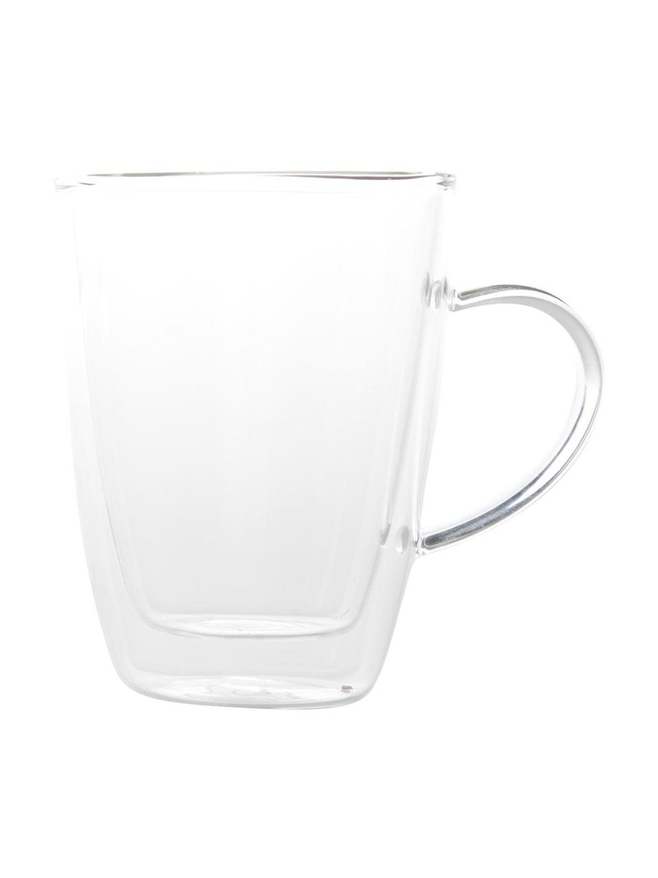 Doppelwandiges Teeglas Isolate, 2 Stück, Borosilikatglas, Transparent, Ø 9 x H 12 cm, 320 ml