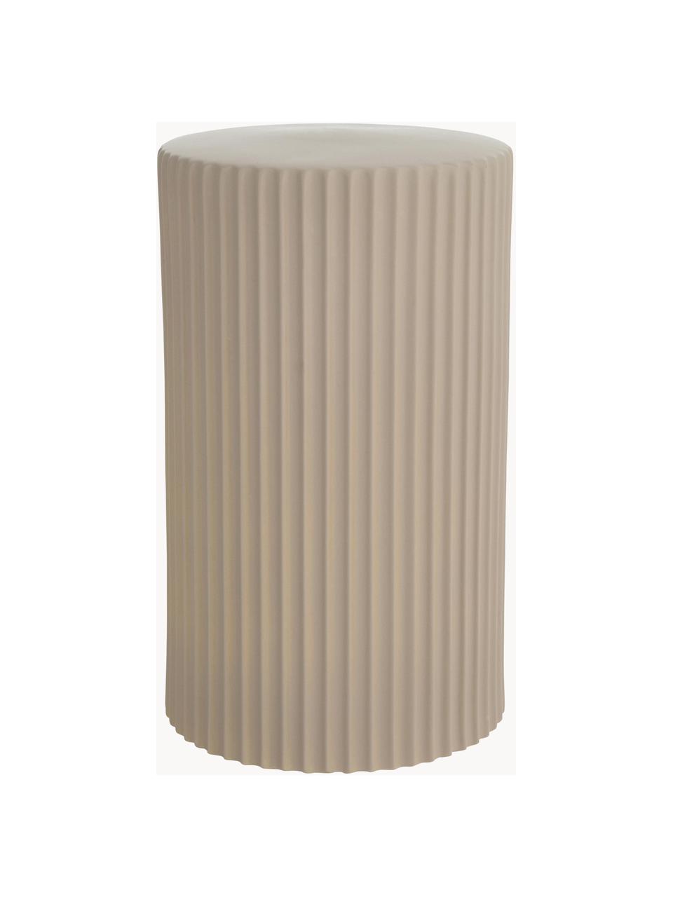 Ronde bijzettafel Troni, Keramiek, Beige, Ø 30 x H 51 cm