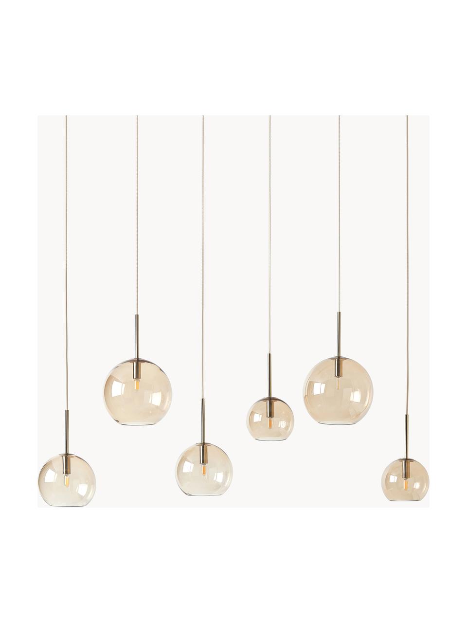 Grande suspension grappe Raquel, Beige, transparent, larg. 115 x haut. 150 cm