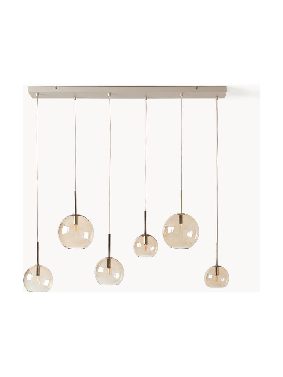 Grande suspension grappe Raquel, Beige, transparent, larg. 115 x haut. 150 cm