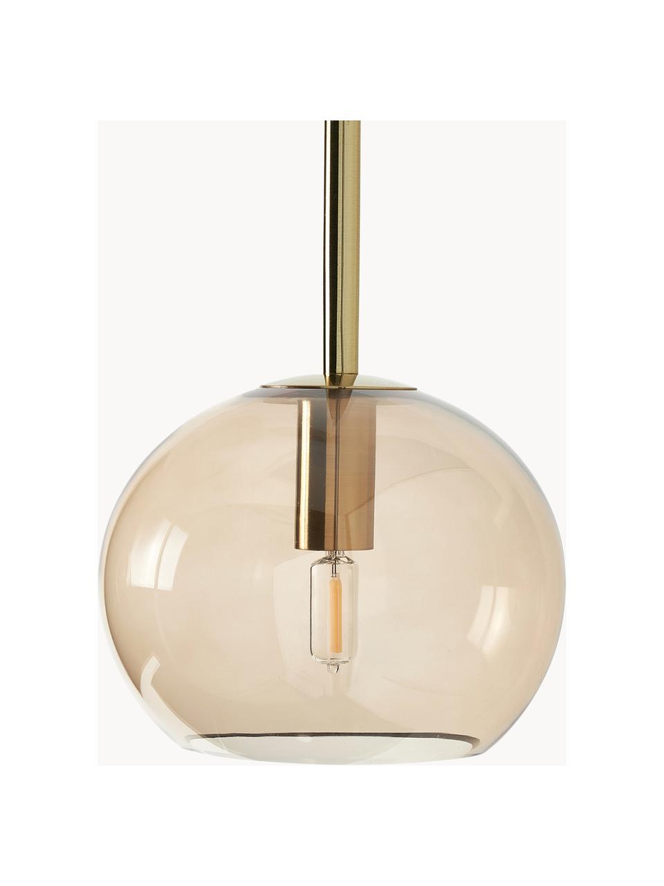 Grote hanglamp met glazen bollen Raquel, Beige, transparant, B 115 x H 150 cm
