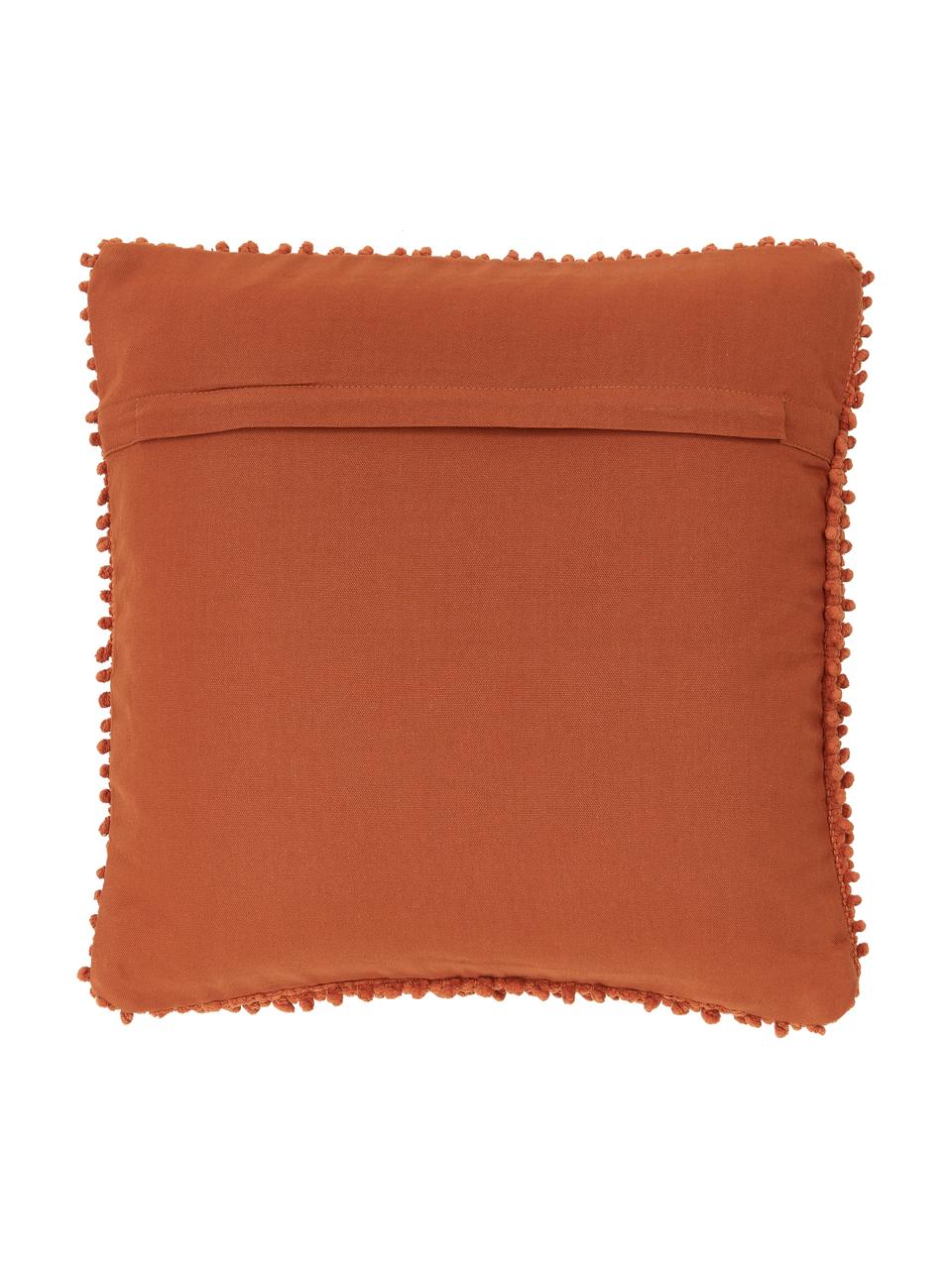 Housse de coussin 45x45 rouge rouille Indi, 100 % coton, Rouille, larg. 45 x long. 45 cm