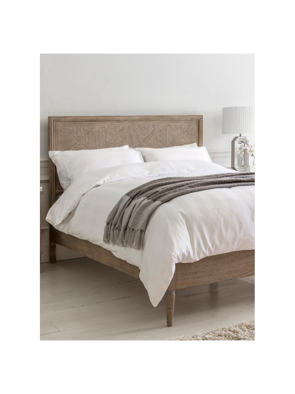 Cama Mustique de madera con cabecera decorada, Estructura: madera de fresno, Madera de fresno, 180 x 200 cm