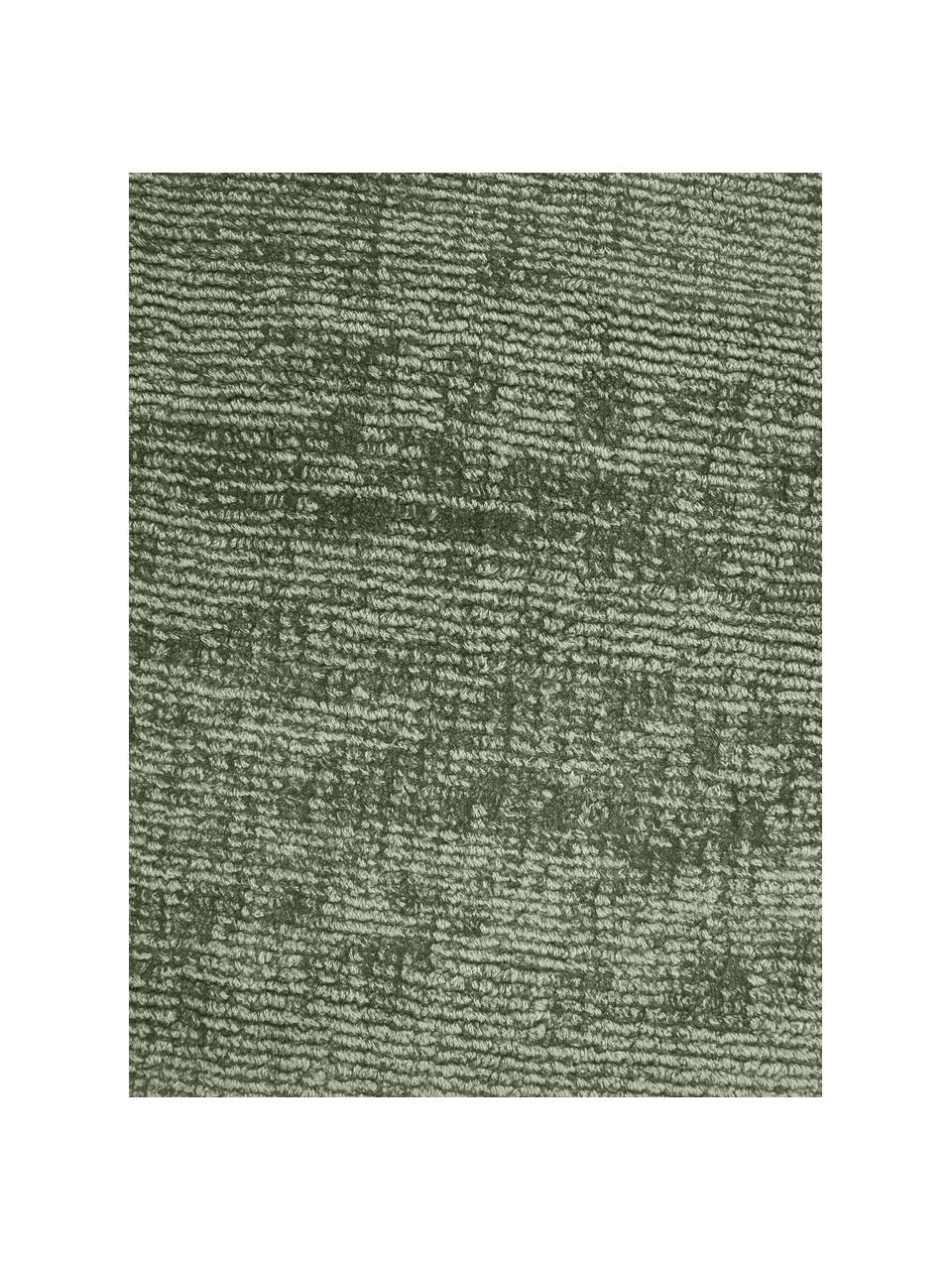 Handgeweven viscose vloerkleed Jane, Onderzijde: 100% katoen, Donkergroen, B 200 x L 300 cm (maat L)