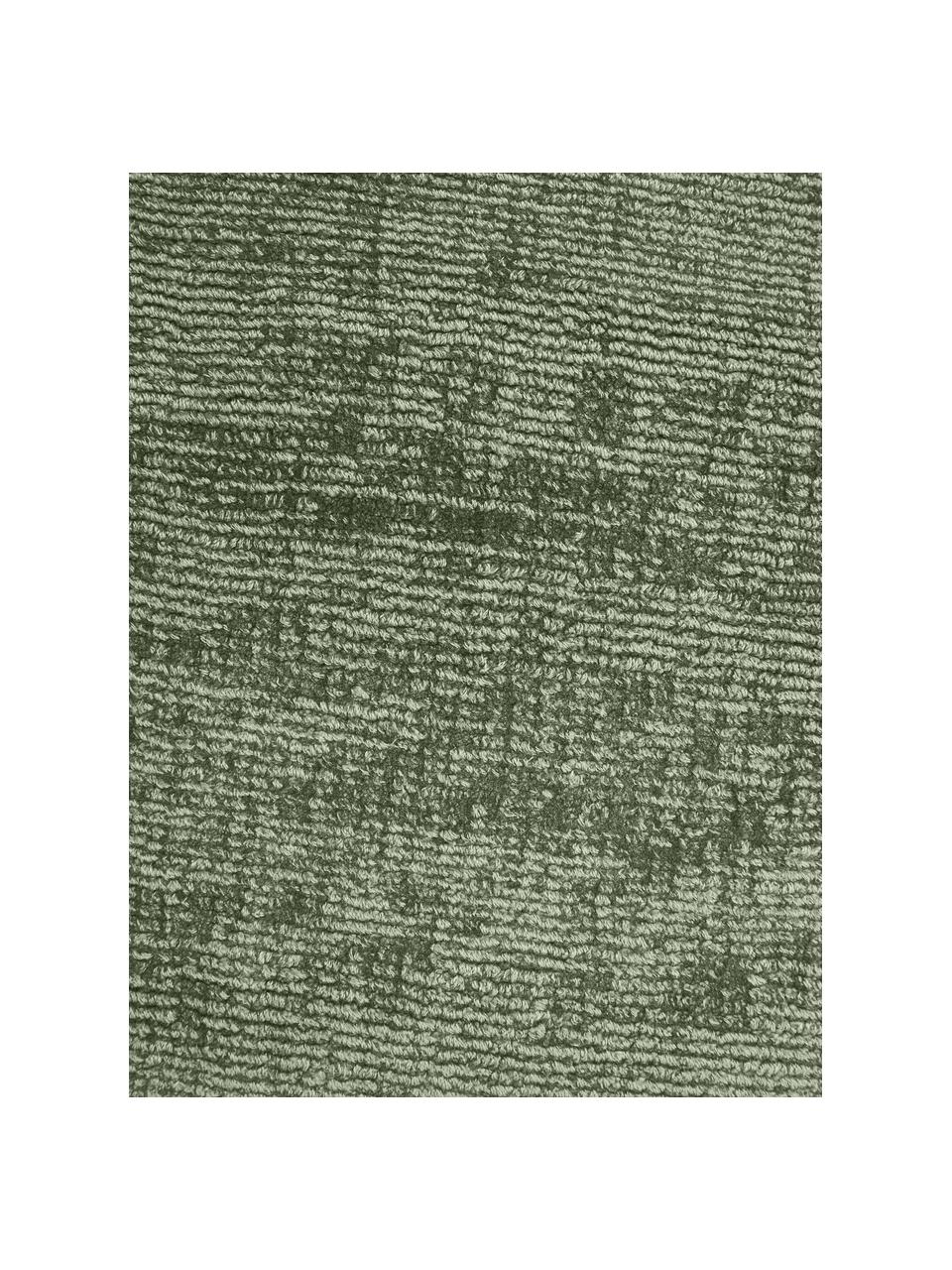 Tappeto in viscosa tessuto a mano Jane, Retro: 100% cotone, Verde scuro, Larg. 200 x Lung. 300 cm (taglia L)