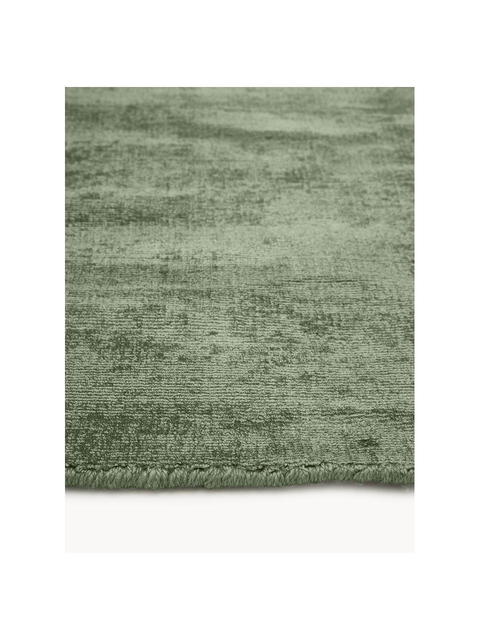 Tapis en viscose tissé main Jane, Vert foncé, larg. 200 x long. 300 cm (taille L)