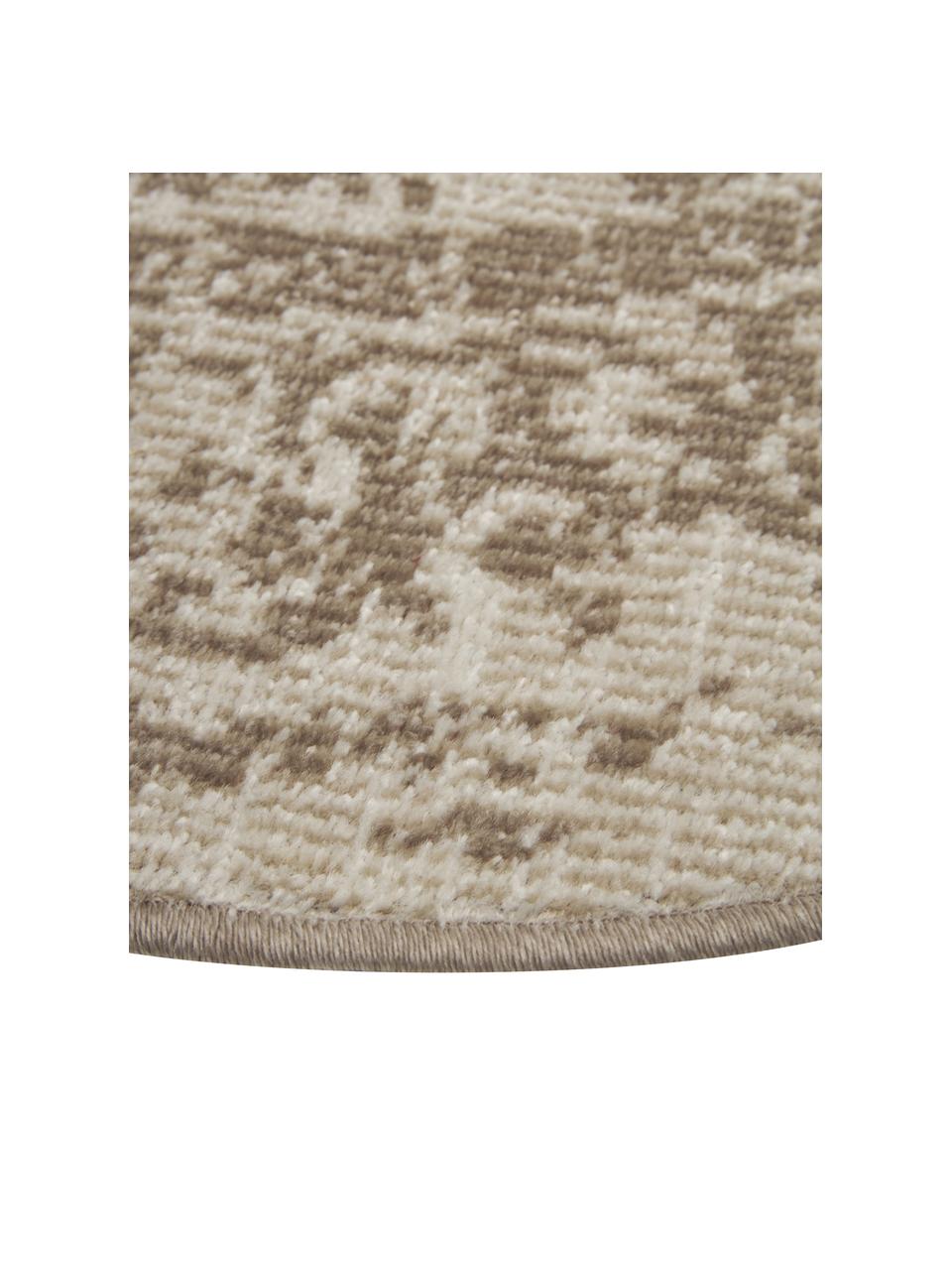 Runder In- & Outdoor-Teppich Zadie im Vintage Style in Beige, 100% Polypropylen, Beige, Ø 120 cm (Grösse S)