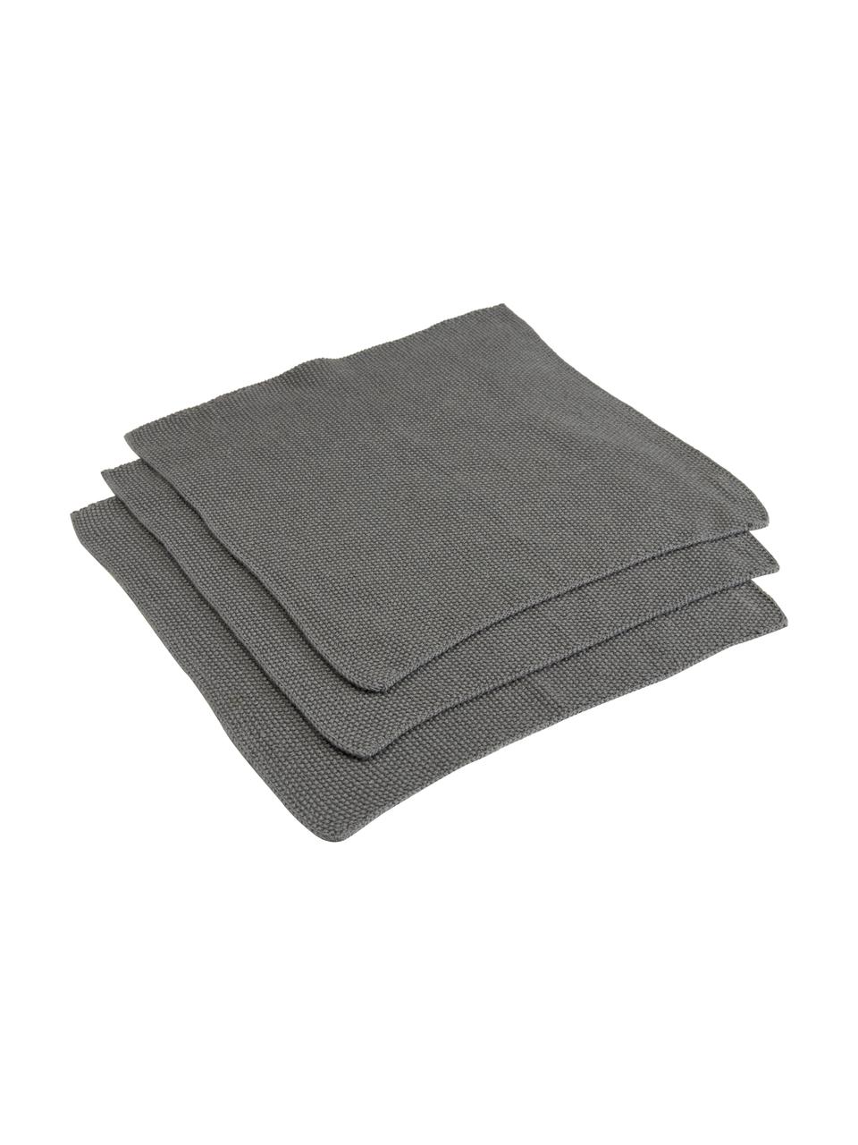 Ściereczka z bawełny Soft, 3 szt., 100% bawełna, Szary, S 29 x D 30 cm