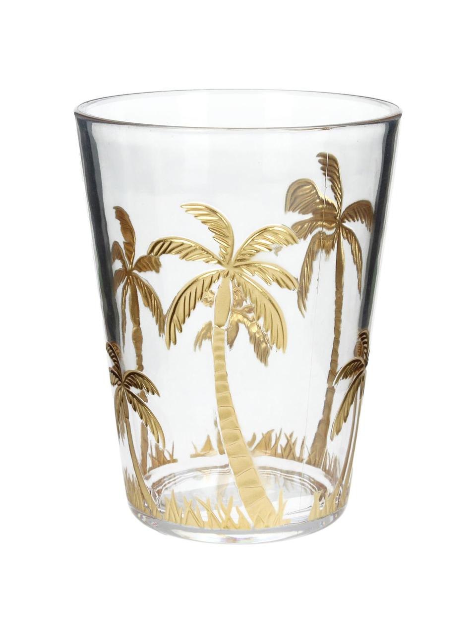 Vaso acrílico Kimberly, Turquesa, blanco, Transparente, dorado, Ø 9 x Al 12 cm