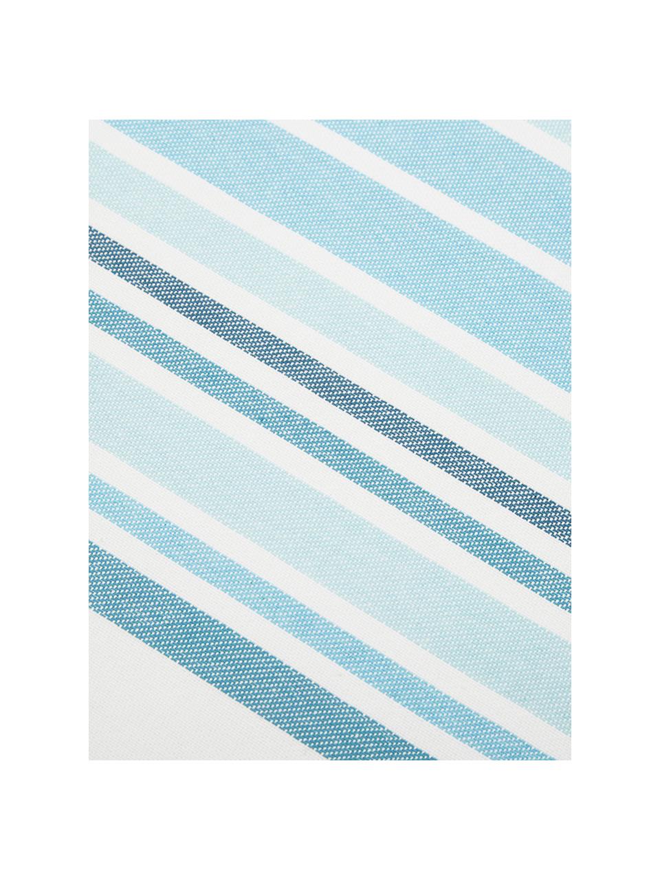 Tafelloper Katie, Katoen, Wit, blauw, 50 x 150 cm