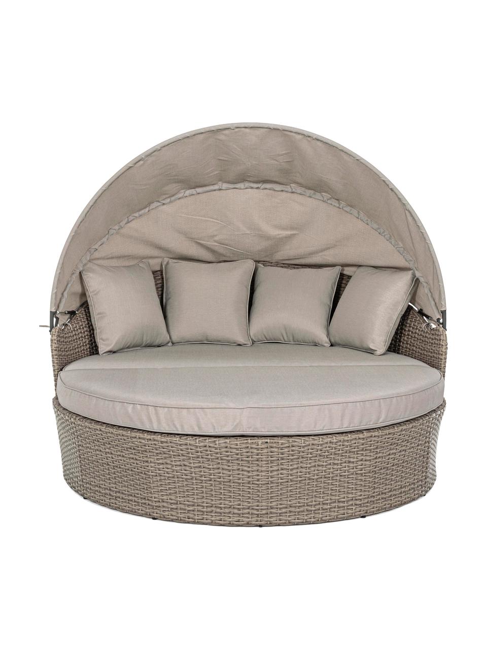 Canapé lounge avec auvent Siesta, Taupe, larg. 168 x haut. 145 cm