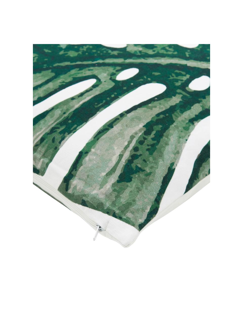 Funda de cojín de algodón Tropics, 100% algodón, Verde, blanco, An 40 x L 40 cm