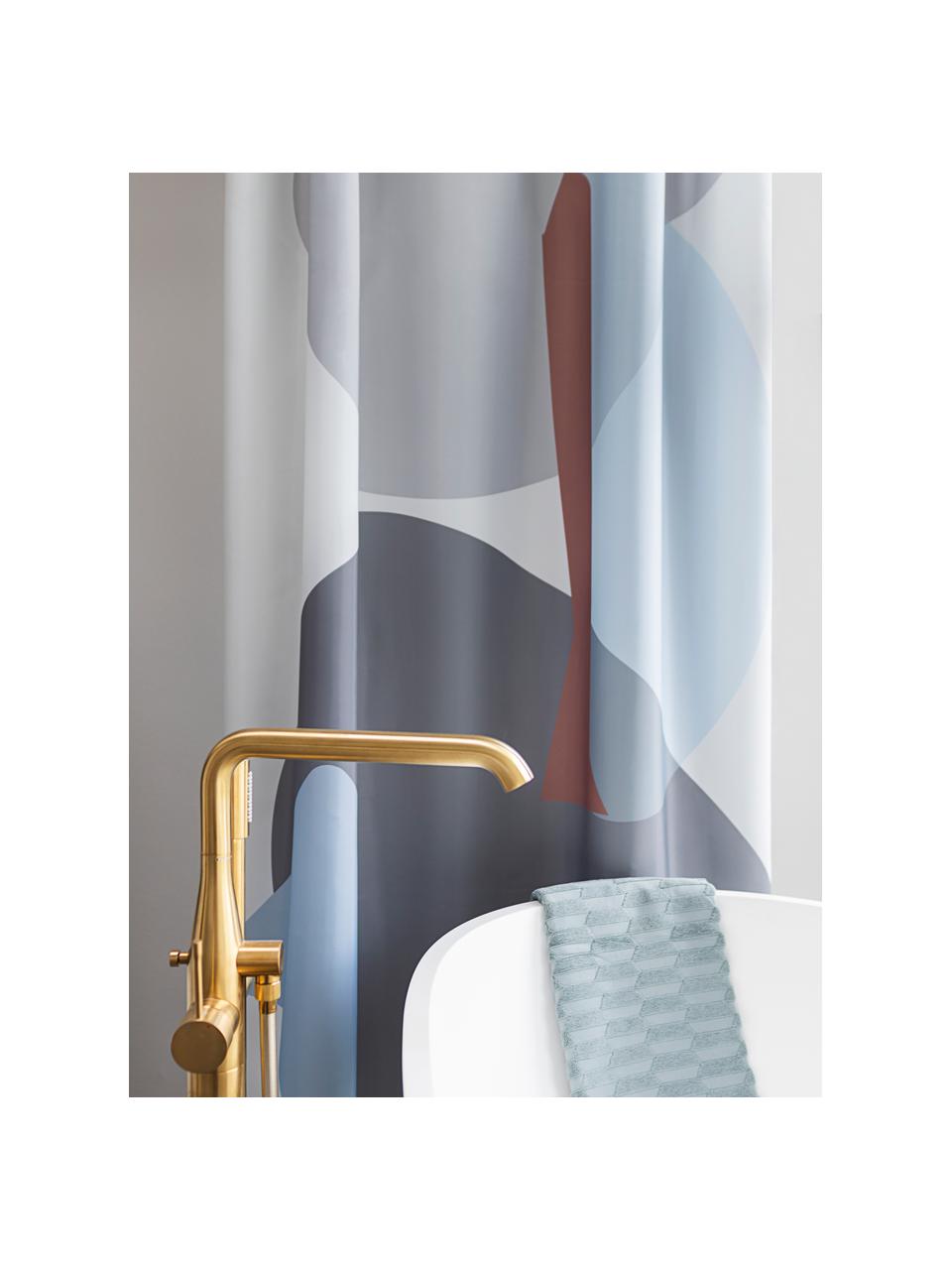 Duschvorhang Gallery mit abstraktem Muster, Polyester, Grau, Blau, Braun, B 150 x L 200 cm