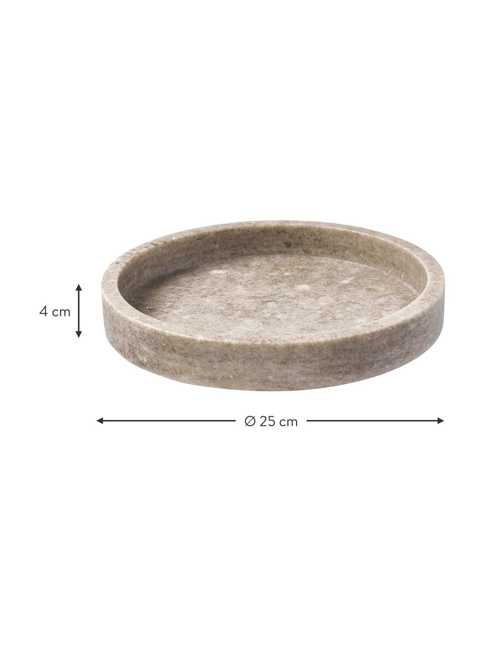 Kulatý dekorativní mramorový podnos Venice, Mramor, Béžová, mramorovaná, Ø 25 cm