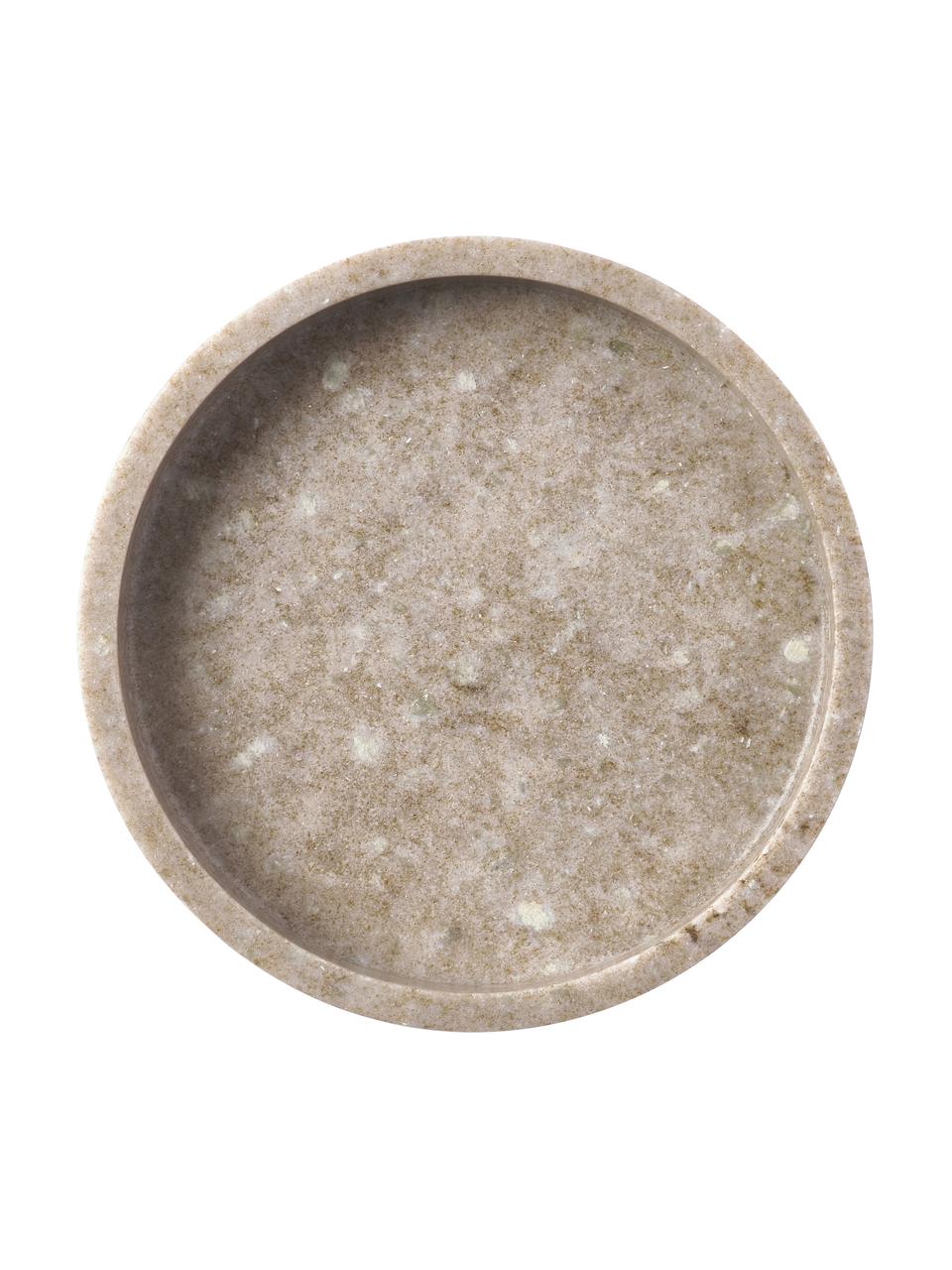 Rundes Deko-Marmor-Tablett Venice in Braun, Marmor, Braun, Ø 25 cm