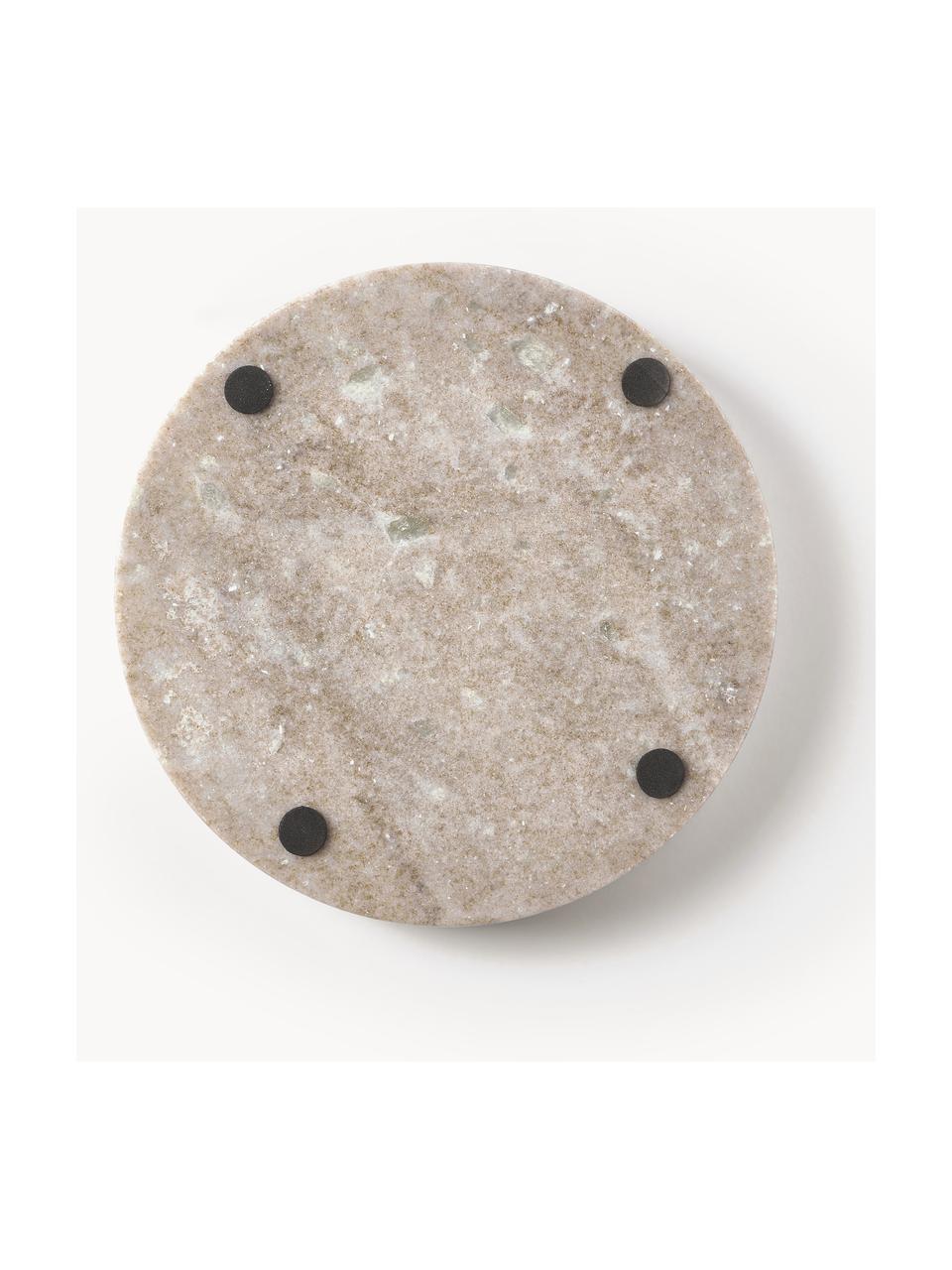 Rundes Deko-Tablett Venice aus Marmor, Marmor, Beige, marmoriert, Ø 25 cm