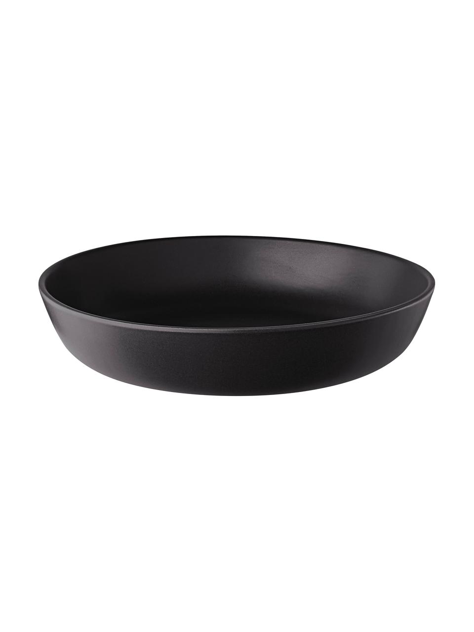 Hlboký tanier z kameniny Nordic Kitchen, 4 ks, Kamenina, Matná čierna, Ø 20 cm