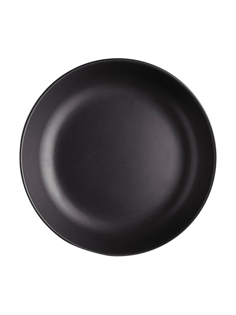 Hluboký talíř z kameniny Nordic Kitchen Ø 20 cm, 4 ks, Kamenina, Matná černá, Ø 20 cm
