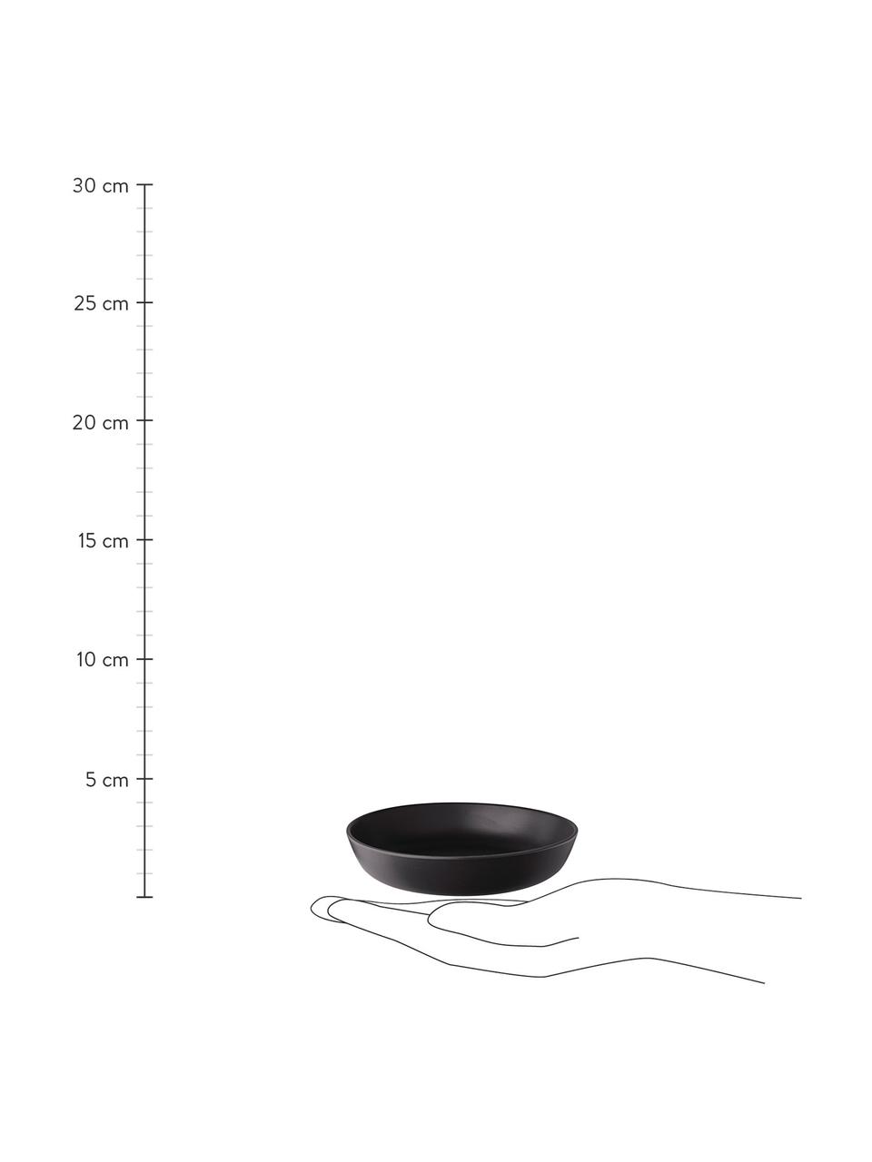 Assiette creuse grès cérame noir mat Ø20 cm Nordic Kitchen, 4 pièces, Grès cérame, Noir, mat, Ø 20 cm