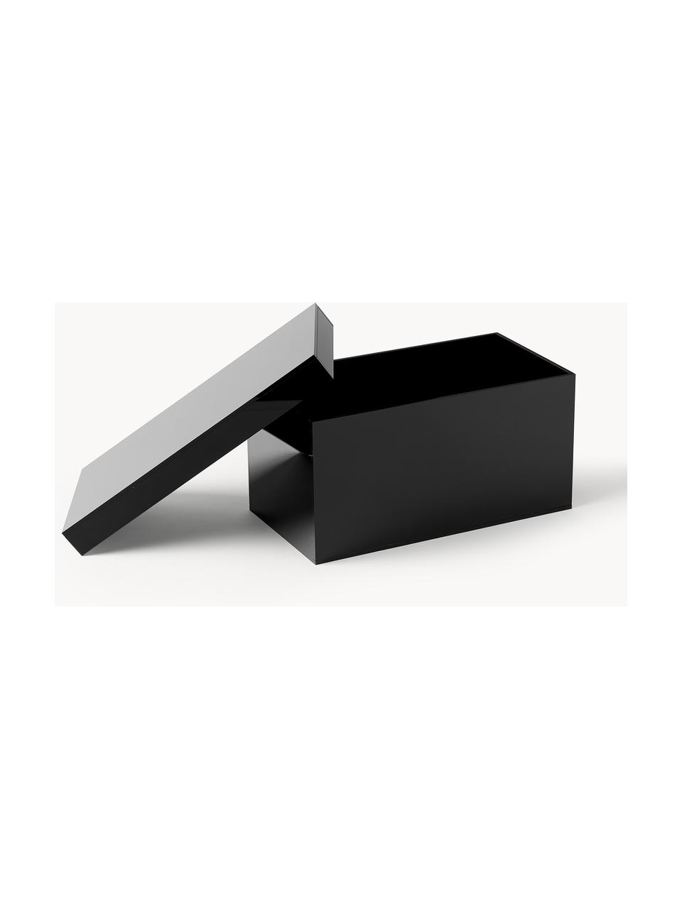 Skladovací box Jamie, Akrylátové sklo, Lesklá černá, Š 20 cm, H 11 cm